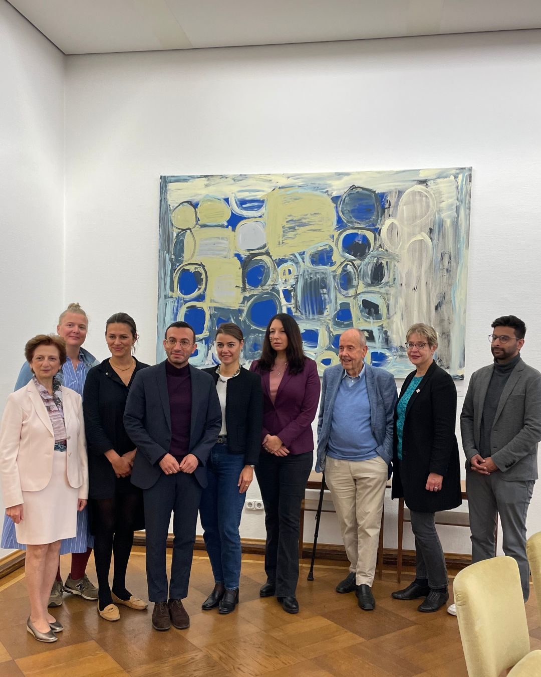 Gruppenfoto von Mitgliedern des Rats der Religionen beim Antrittsbesuch im Frankfurter Römer